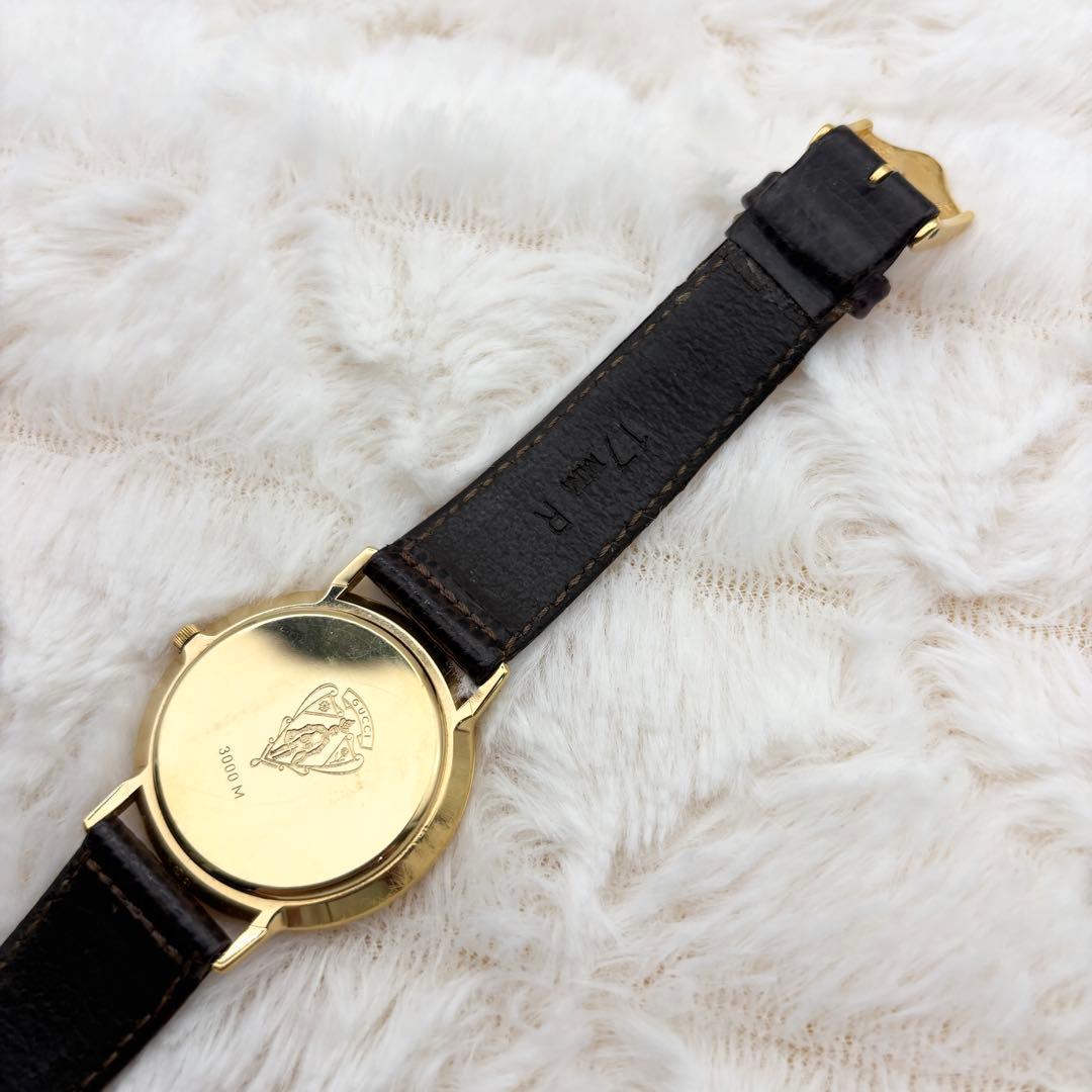 【新品電池/稼働】 GUCCI 3000M シェリー メンズ ゴールド
