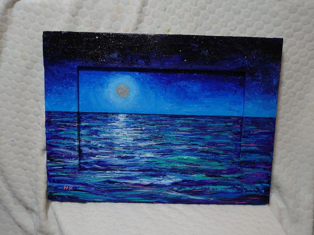 油絵 工場の灯り Ⅰ