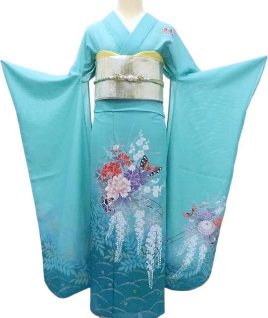 Y3075◆希少 洗える夏着物 絽 成人式 トールサイズ 振袖