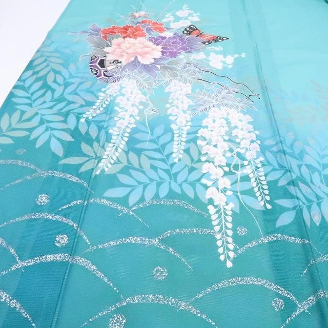 Y3075◆希少 洗える夏着物 絽 成人式 トールサイズ 振袖