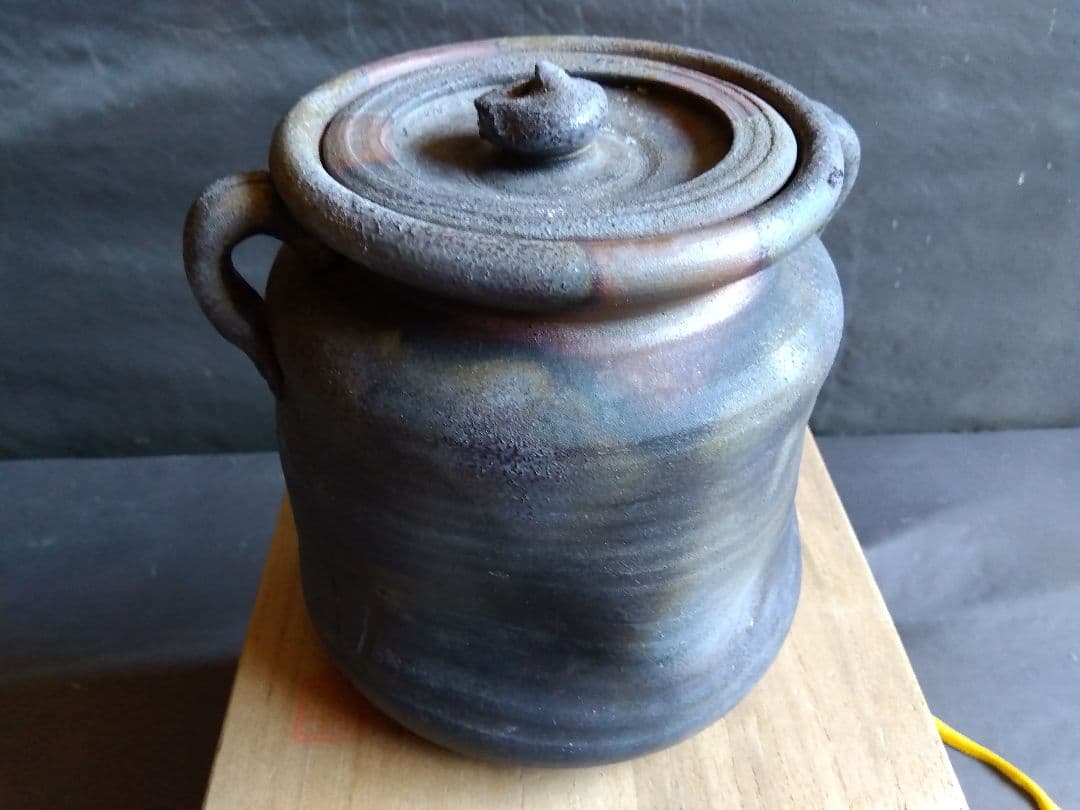 備前焼　茶道具　小西陶古(作)　耳付　水指