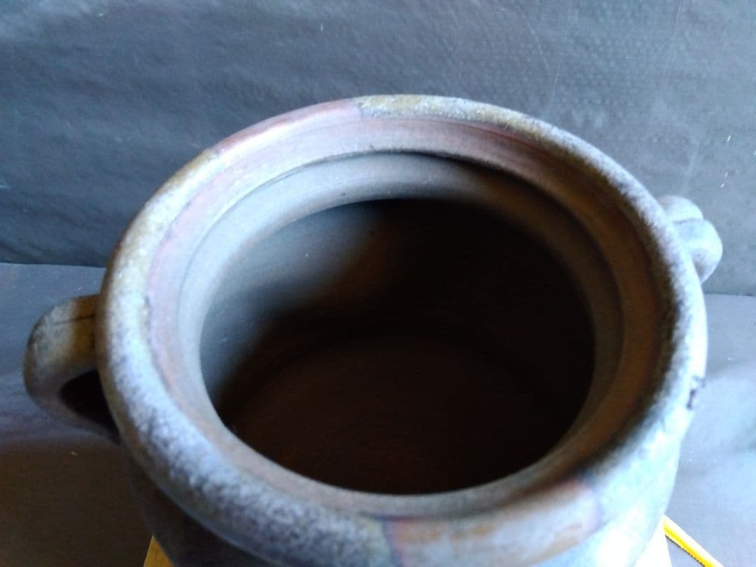 備前焼　茶道具　小西陶古(作)　耳付　水指