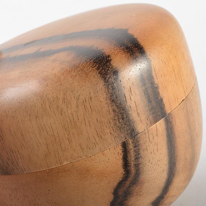 茶道具　百福作　黒柿製　棗　箱付　C　R7316