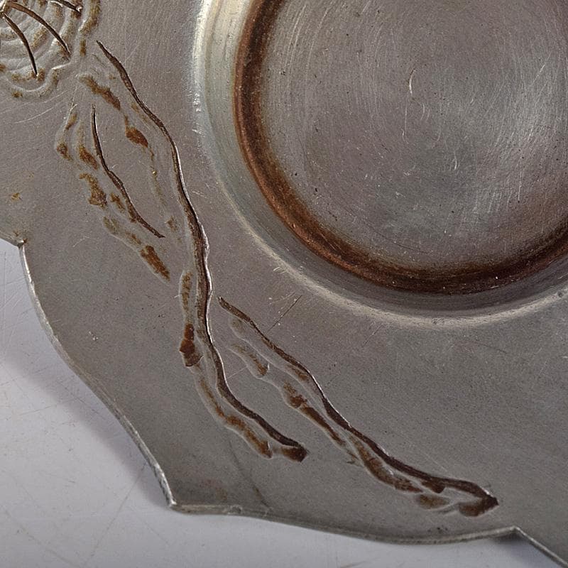 eee 様義春銘　漢詩霊芝刻　木瓜式　茶托　五客　合計約364g　U　R8263