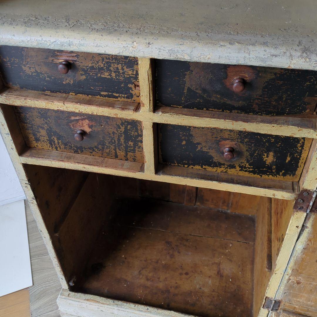 フランスアンティークキャビネット19世紀 シャビー