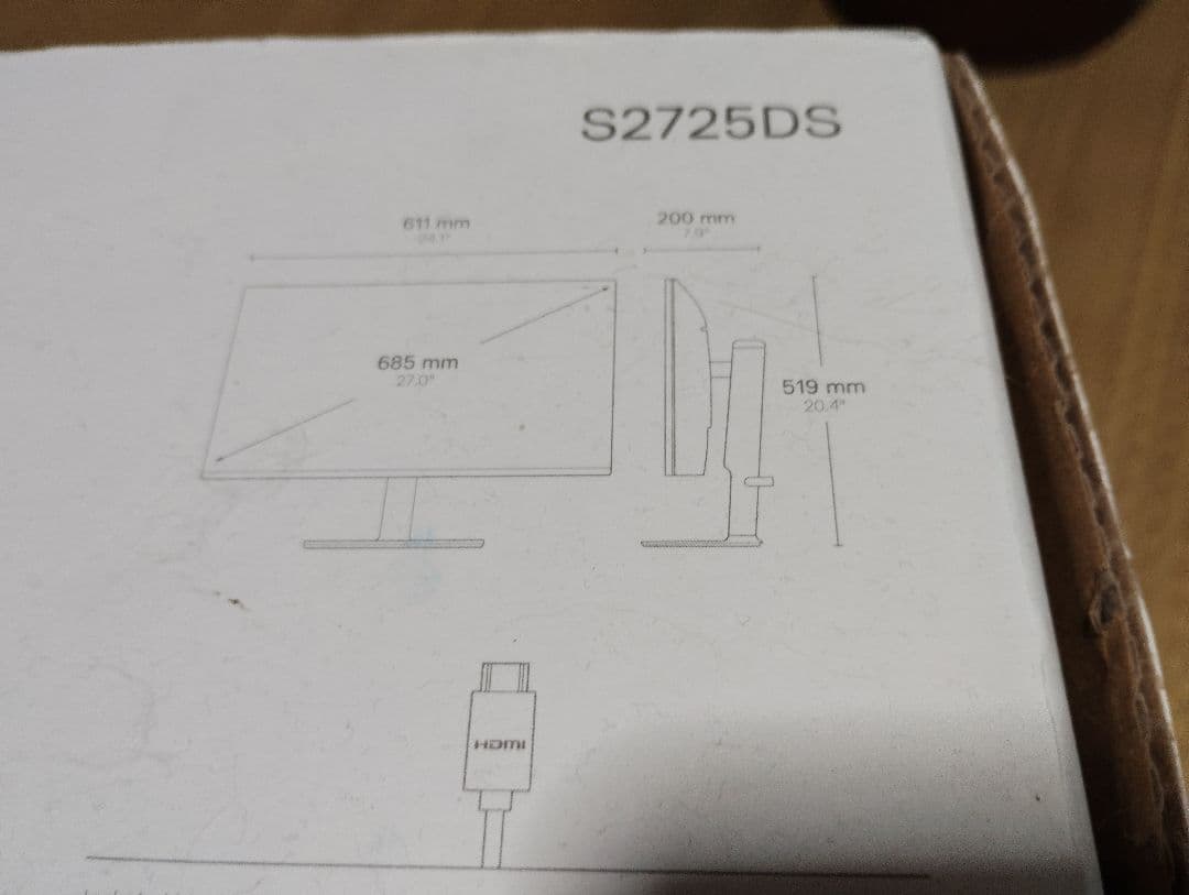 現行品ほぼ新品 DELL 27インチ WQHDモニター　 S2725DS