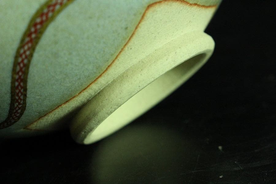 茶道具 膳所焼 色絵兜茶碗 共箱 未使用(K-A500)