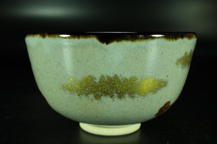 茶道具 膳所焼 色絵兜茶碗 共箱 未使用(K-A500)