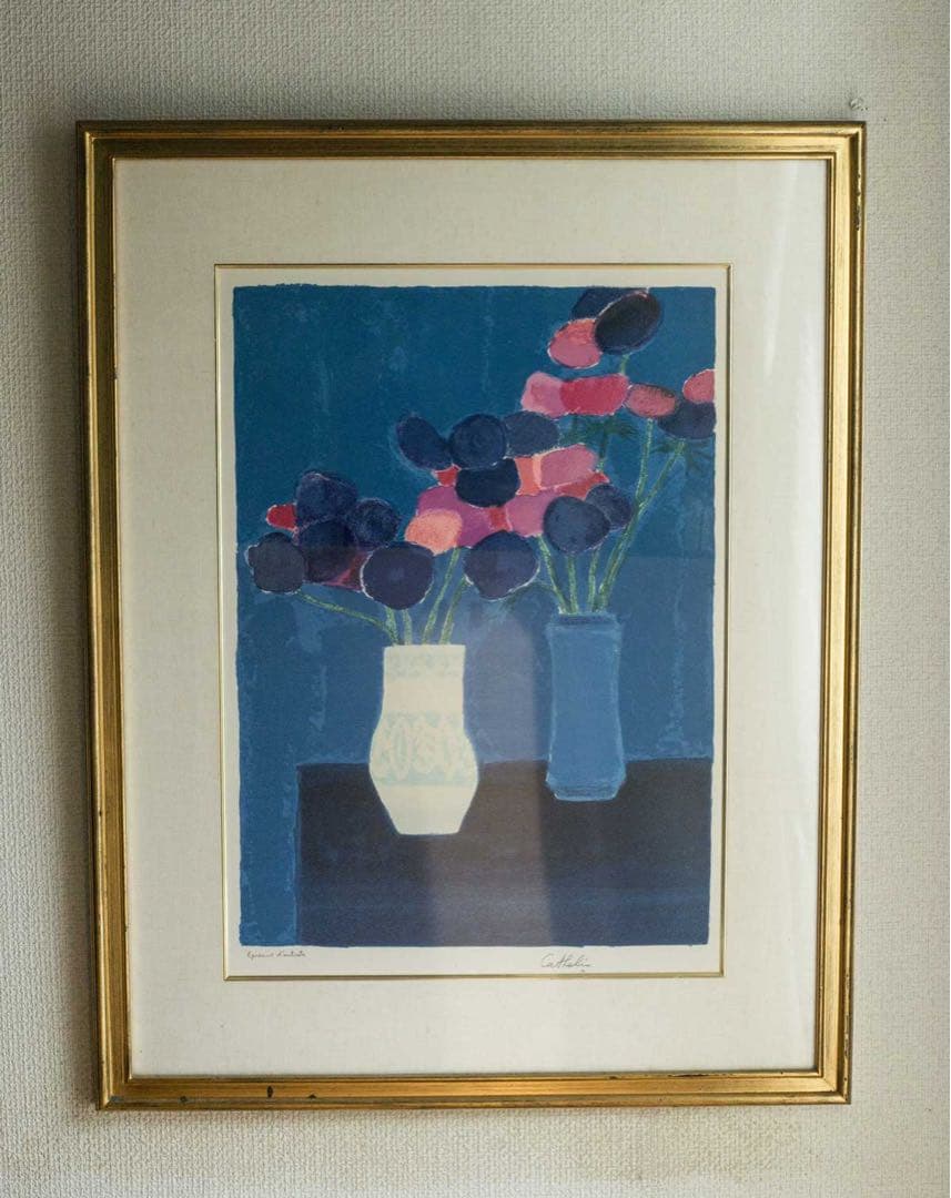 ベルナール・カトラン  リトグラフ　版画　花
