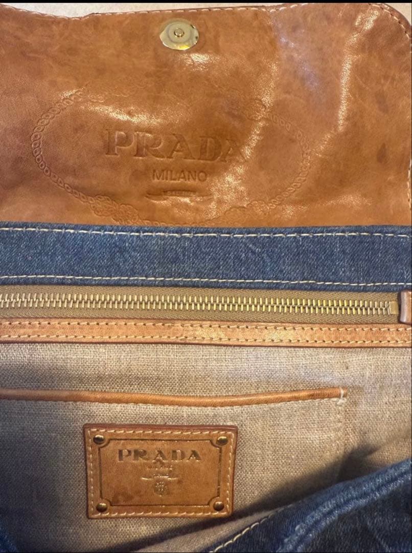 PRADA デニム　チェーンバッグ