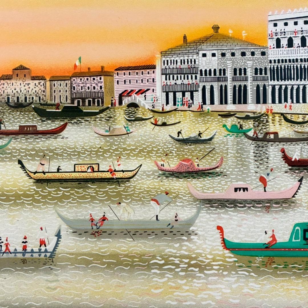 イザベル・バイレン「ベニス」リトグラフ 直筆サイン入り 額縁入り ヴェネツィア
