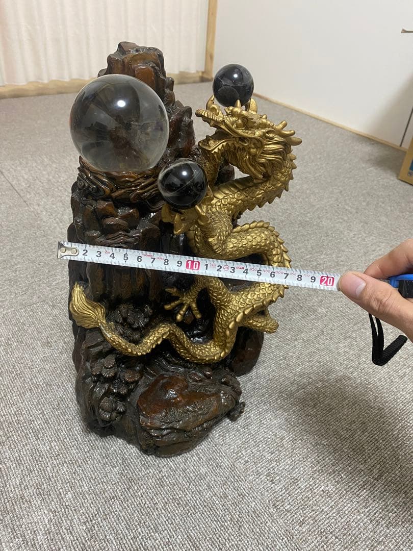 風水山水龍 金龍上山（大）33cm 置物