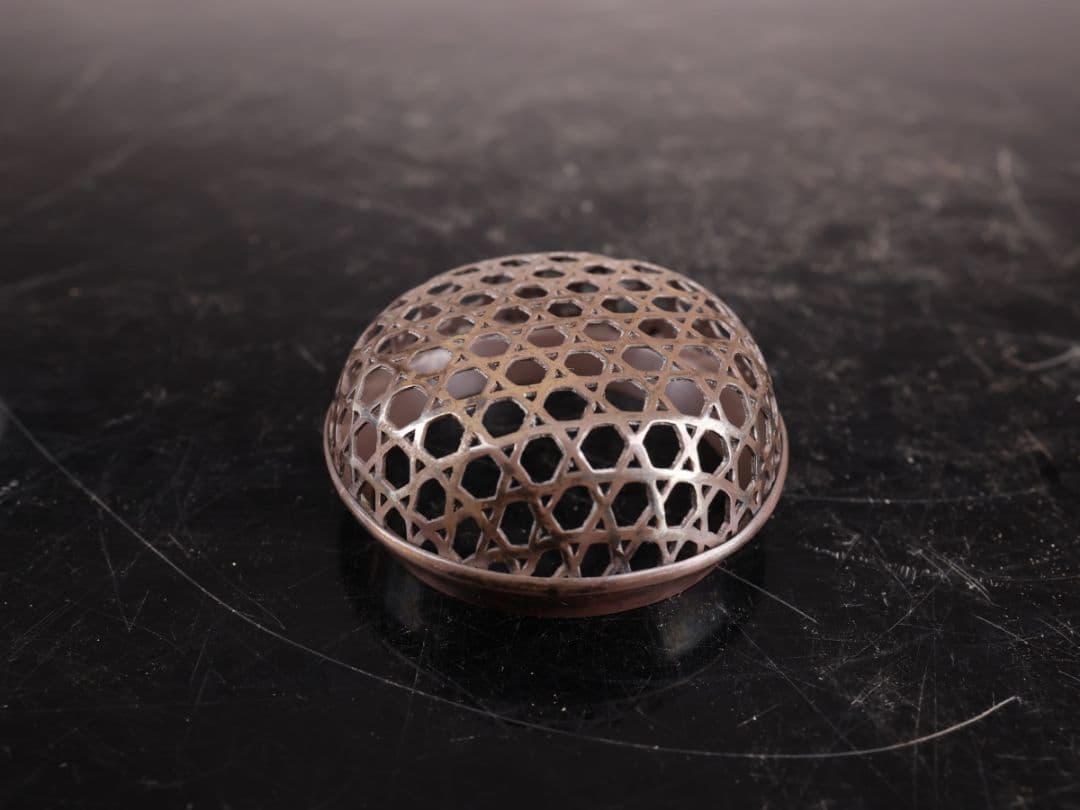 K1751 香炉 星形 染付 鳥文 純銀 透かし火舎 香道具 箱付き【】