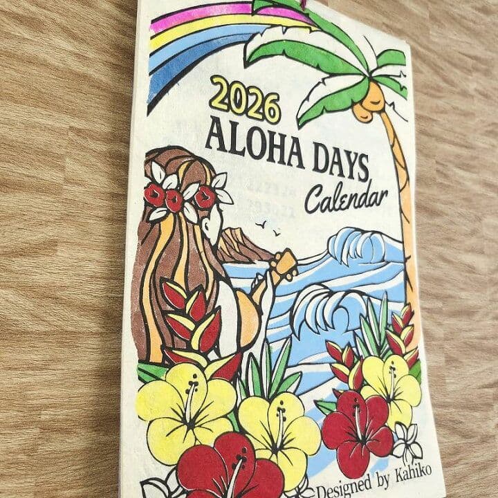 カレンダー】アロハ2025年 ハワイアン雑貨★ハンドメイド壁掛け手染め手すき紙