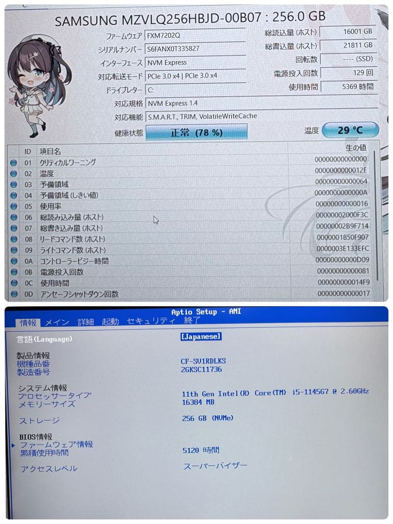 レッツノート CF-SV1/第11世代i5/RAM16G/SSD256G㉒