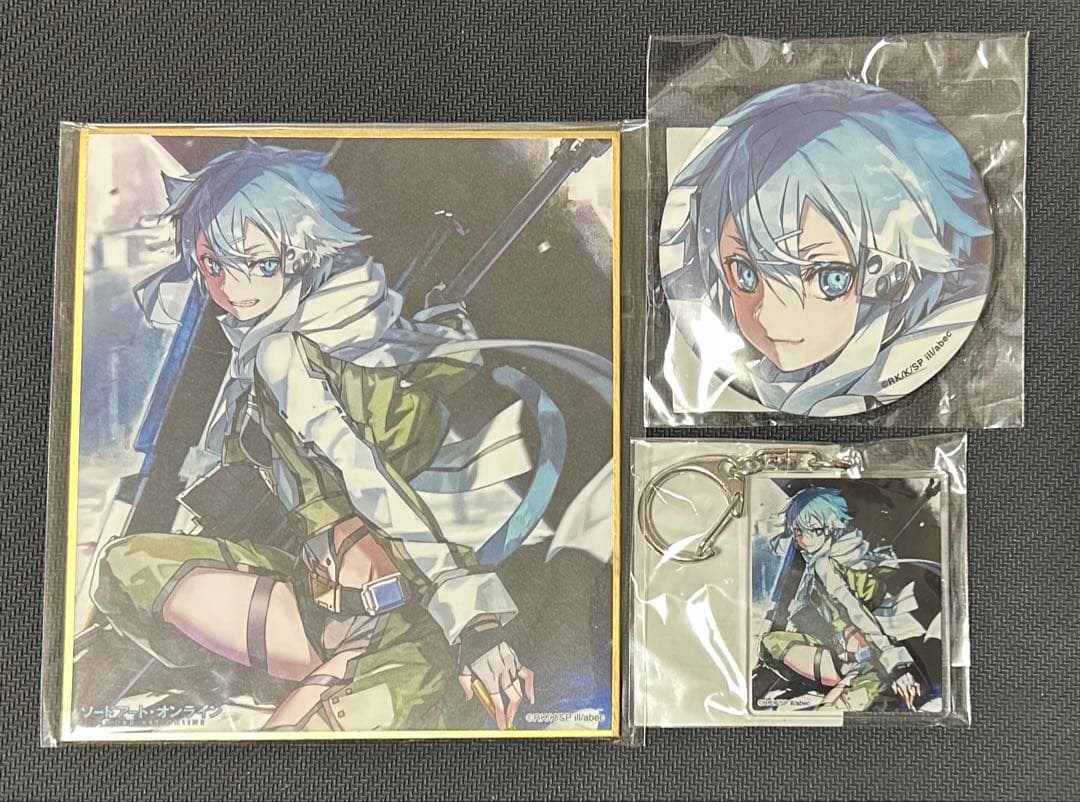 SAO くじ引き堂 シノン 30周年記念くじ セット 缶バッジ アクキー 色紙