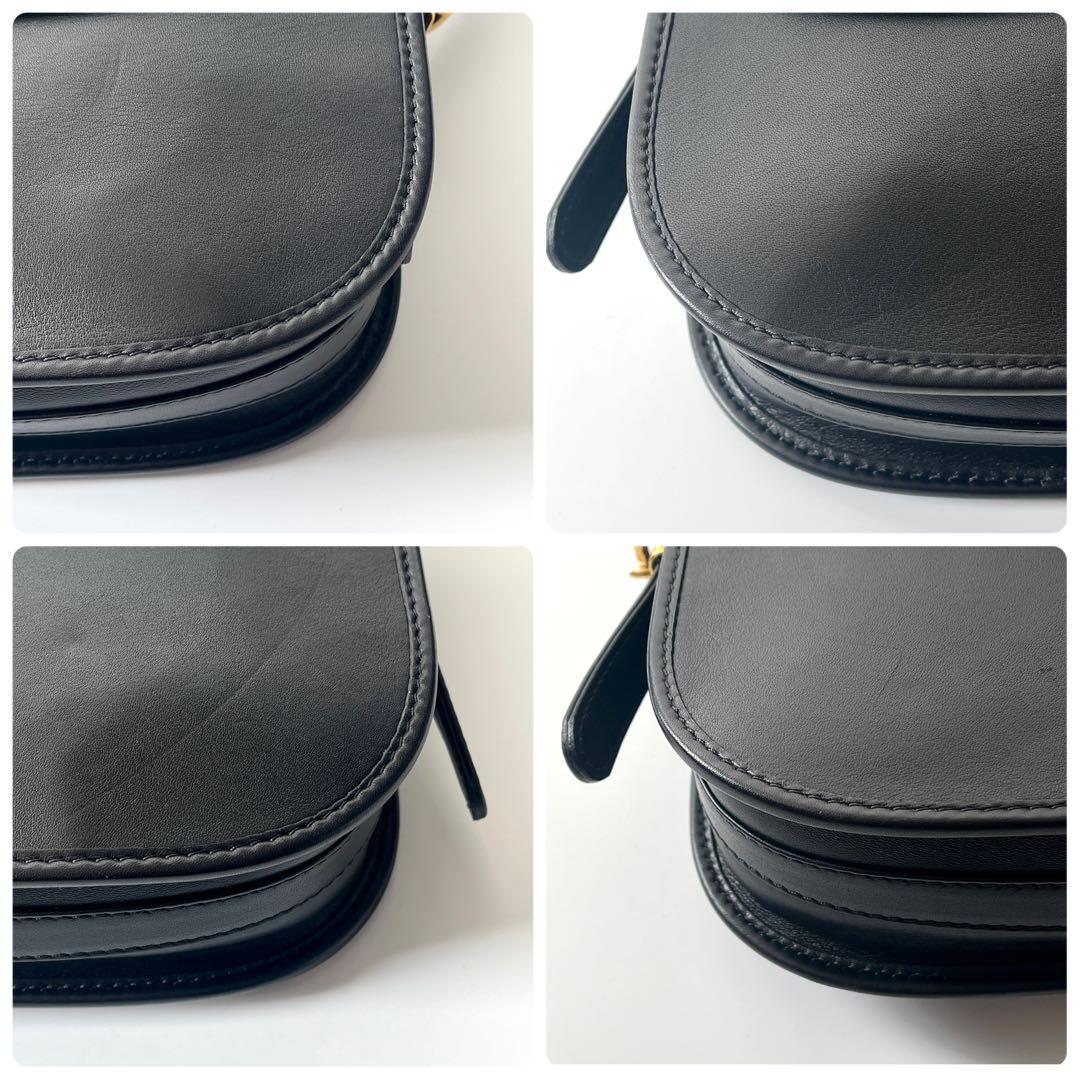 セリーヌ　ショルダーバッグ　ガンチーニ　レザー　ブラック　斜め掛け　イタリア製