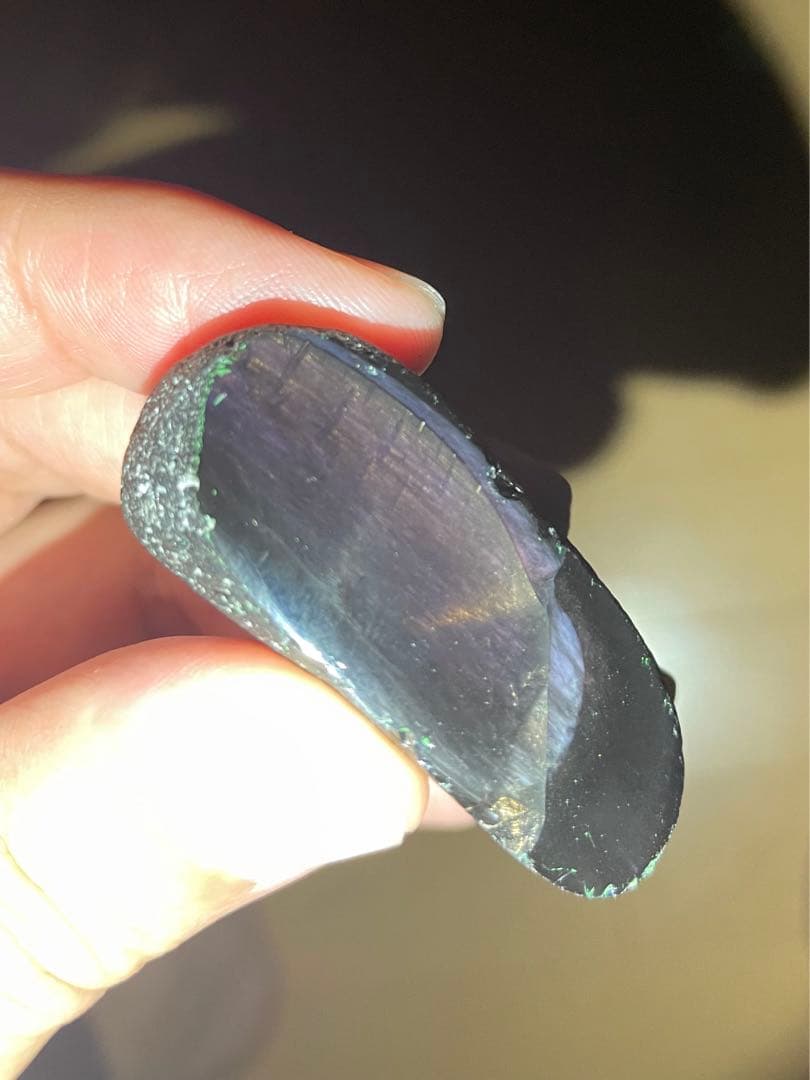 研磨品　十勝石玲瓏　ゴールデンレインボー＋パープル　超特級品