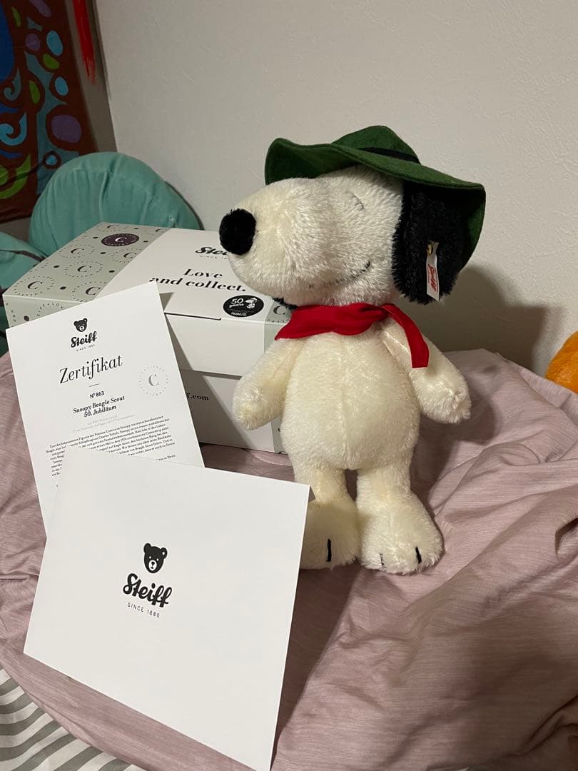 新品未使用　世界限定Steiff スヌーピー 50周年記念モデル