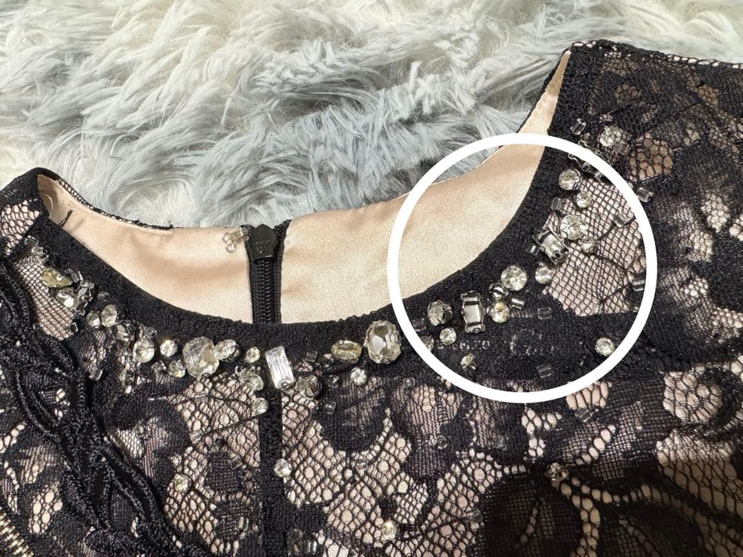 ROBE de FLEURS Glossy ブラック　ミニドレス　キャバドレス