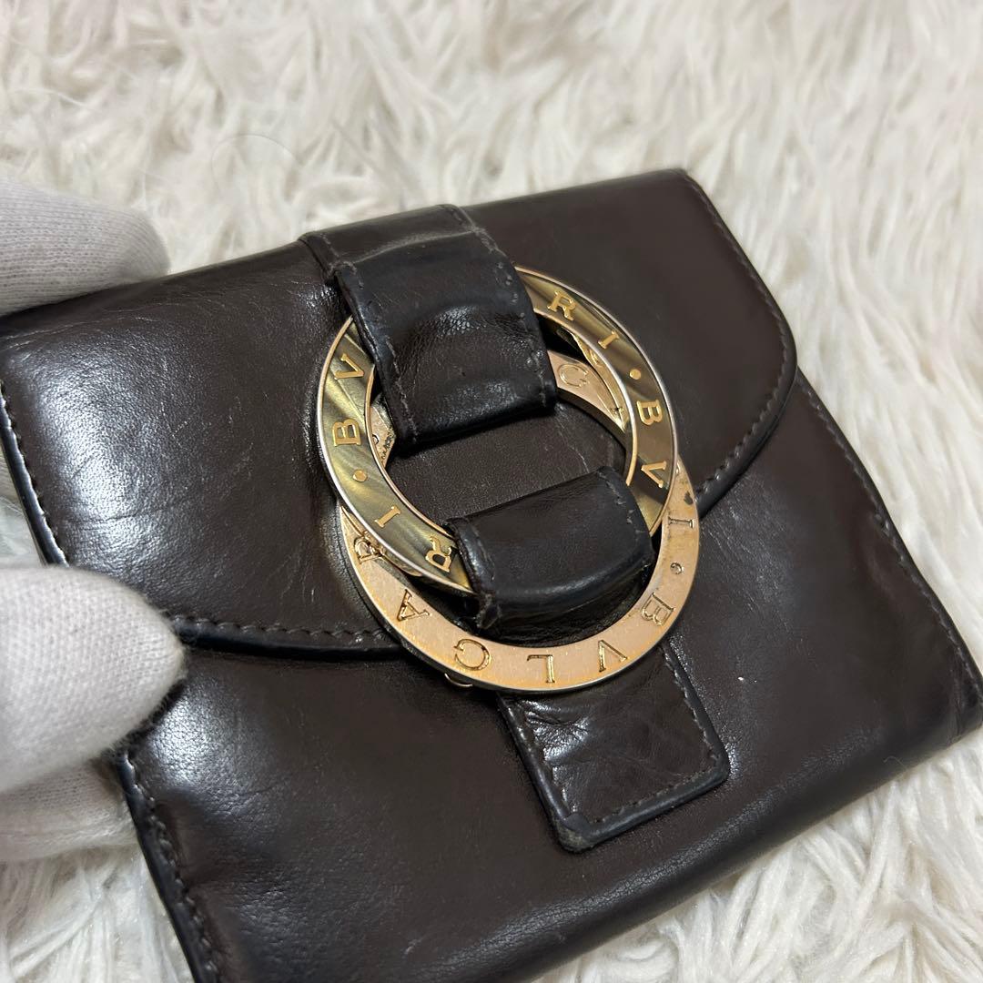 ⭐️希少⭐️ブルガリ チャンドラ 三つ折り財布 コンパクトウォレット ブラウン