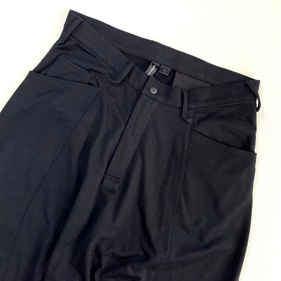 6264 Y-3 サルエルパンツ　ルーズシルエットパンツ　ブラック スリーライン