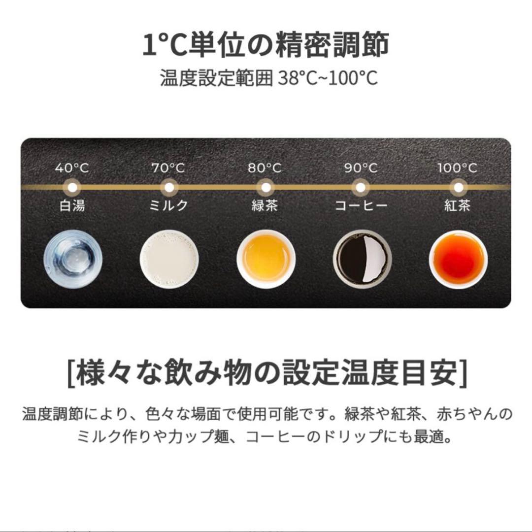 Epeiosエペイオス ケトル 電気ケトル 温度調節 保温 電気ポット　ホワイト