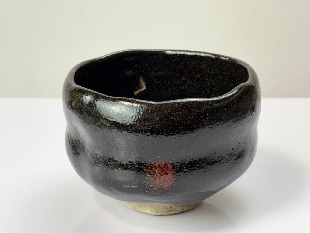八事窯 初代 【一休庵道年】造（本名中村新太郎）黒茶碗 共箱 R7112342