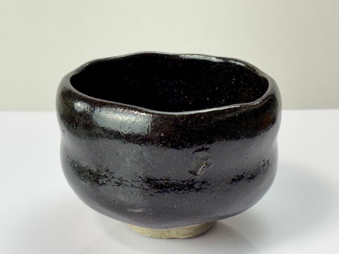 八事窯 初代 【一休庵道年】造（本名中村新太郎）黒茶碗 共箱 R7112342
