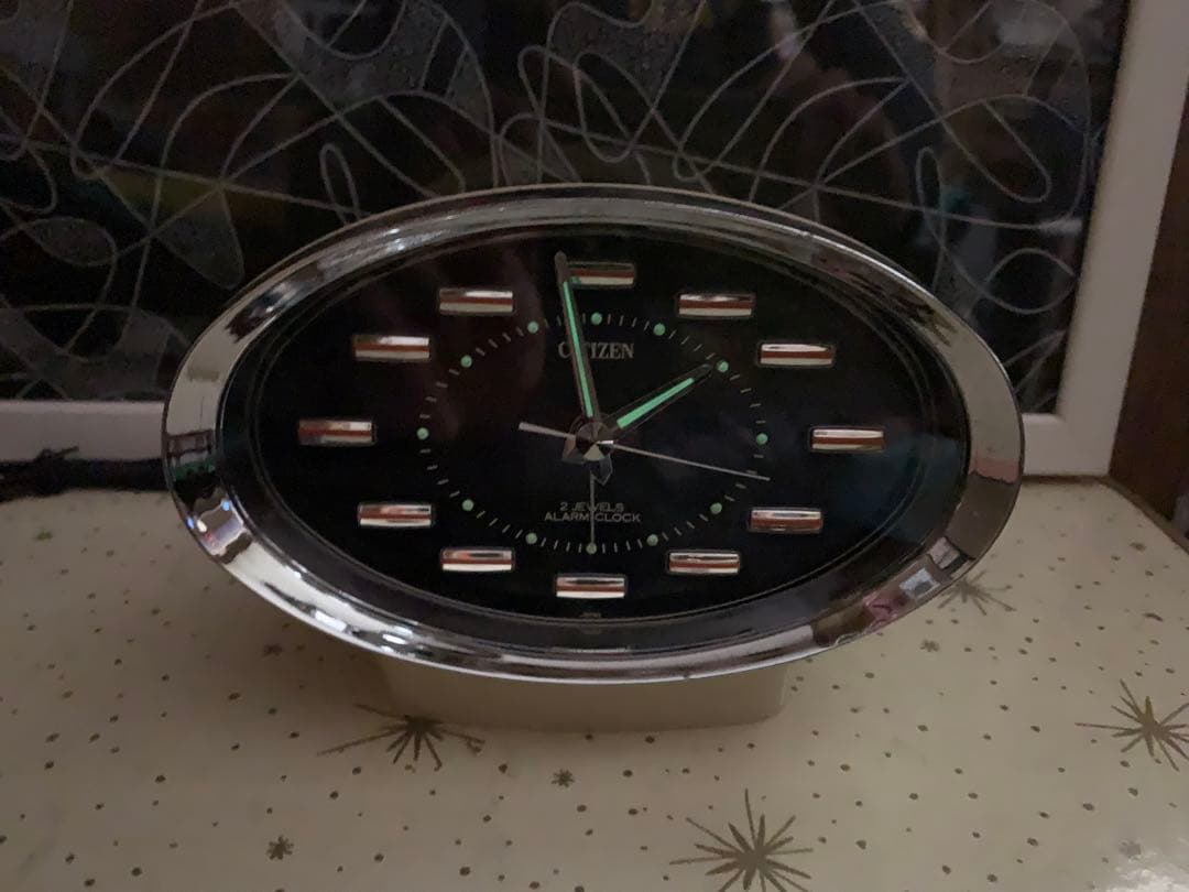 CITIZEN シチズン ゼンマイ　置時計☆昭和レトロ　スペースエイジ　70's
