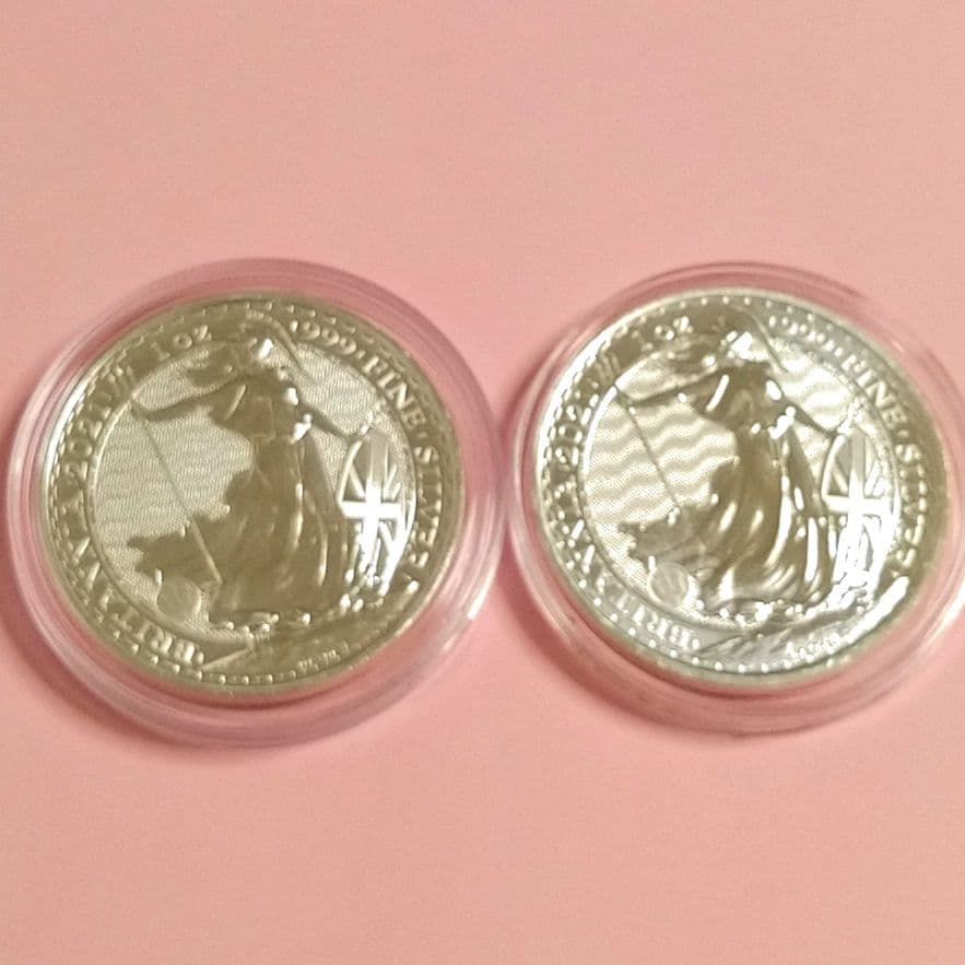 イギリス　ブリタニア銀貨　1オンス　2021年　2枚セット