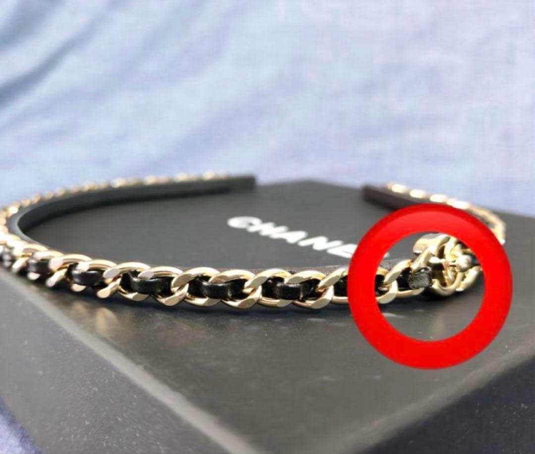 CHANEL ゴールド ブラック ヘアバンド