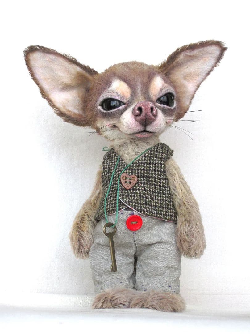 テディベア　作家　アーティストベア　アートドール　チワワのアレン