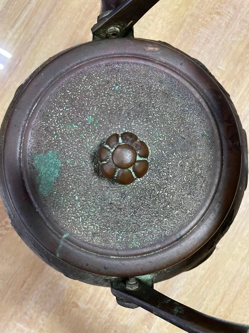 銅製 茶釜 矢のデザイン　骨董品