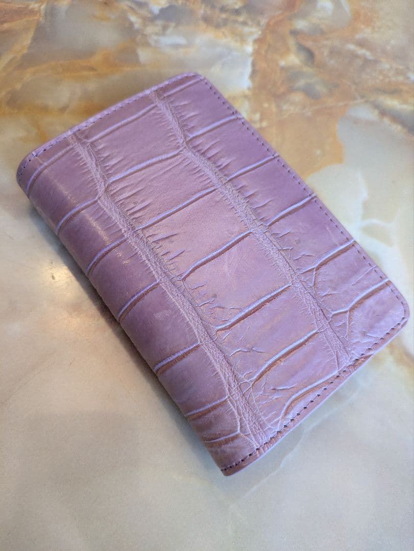 淡紫の園　最高級マットクロコダイルミドルウォレット　希少ラベンダー　未使用品