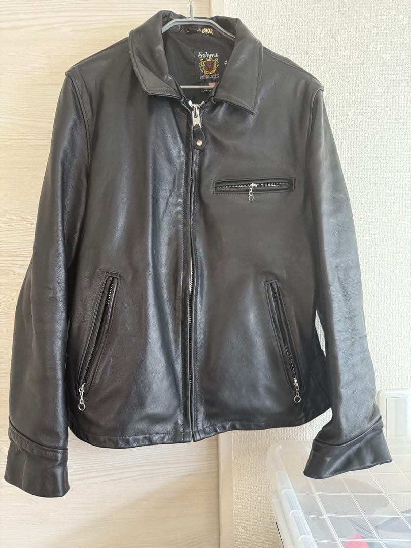 ショット　革ジャン　牛革　美品　42