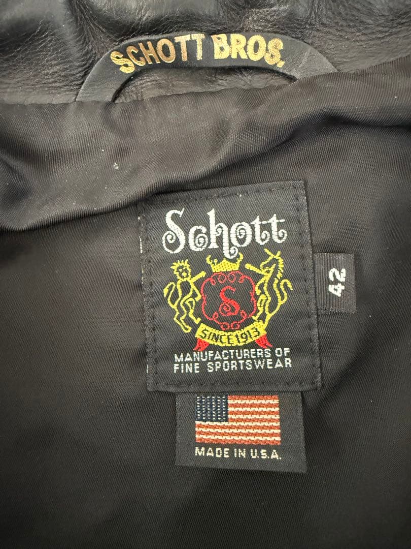 ショット　革ジャン　牛革　美品　42