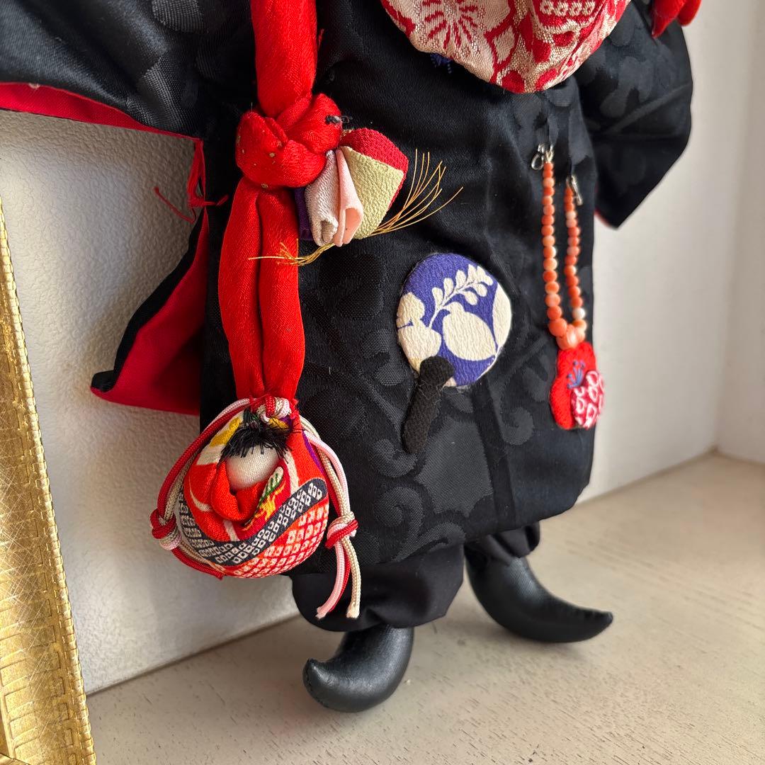 豊田信也　古布創作人形　スタンド付き