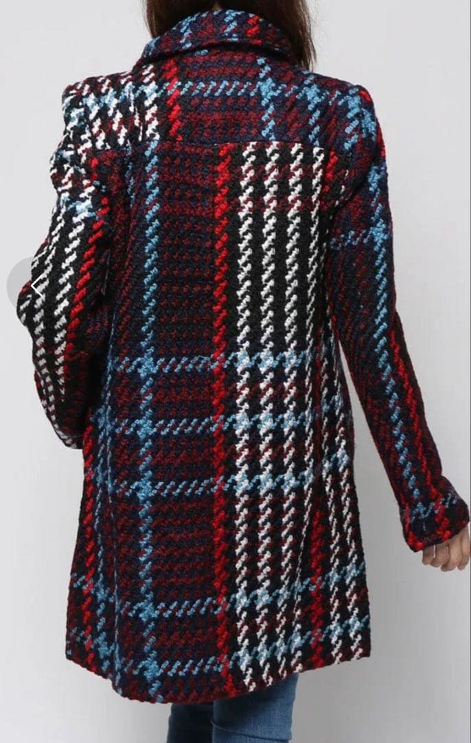 Desigual デシグアル　チェック　コート　チェスターコート　マルチカラー