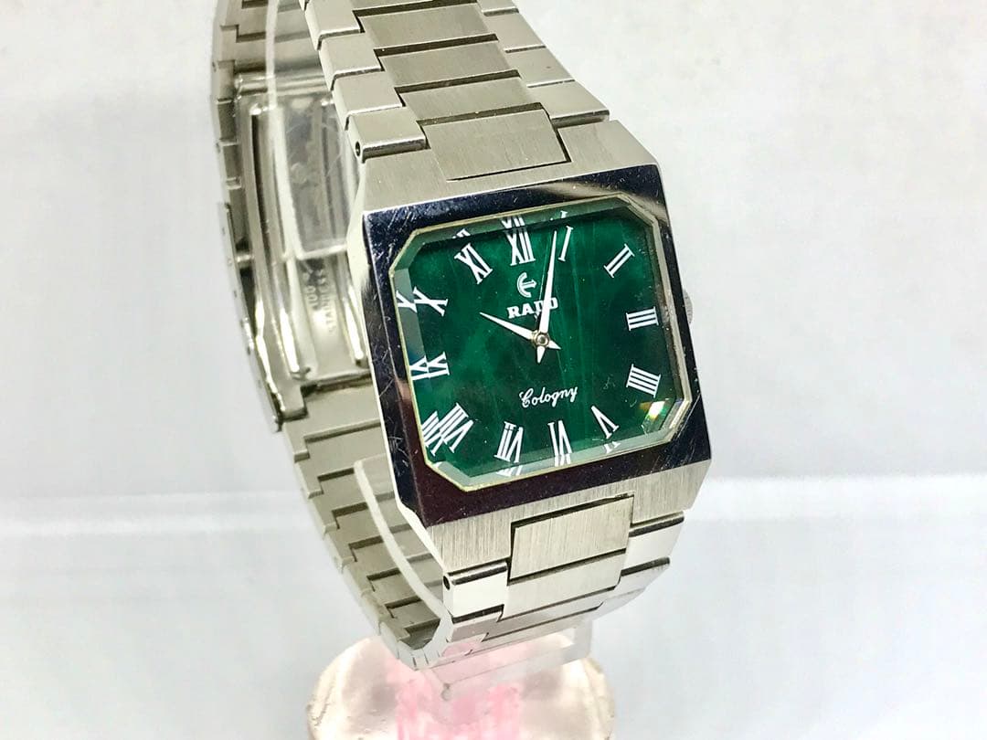ビンテージ・ラドー・コロニー・スクエア・手巻き・グリーン文字盤