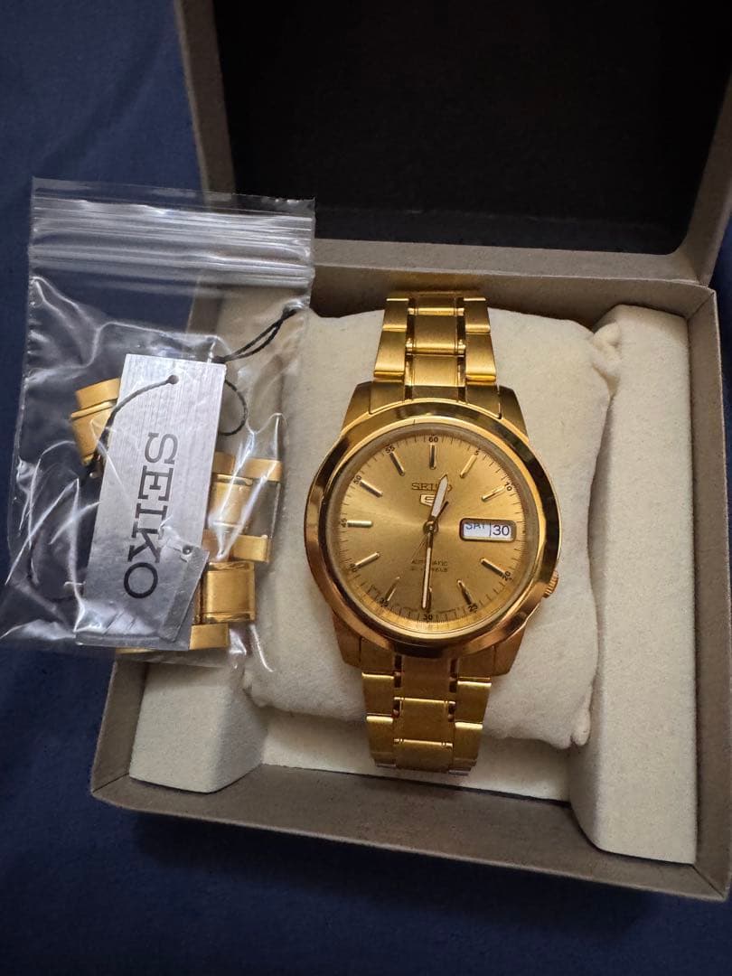SEIKO 5 ゴールド 自動巻き腕時計