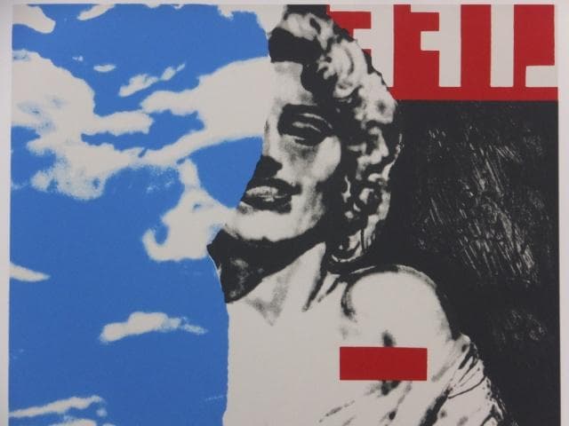 池田満寿夫　サイン『Half of Marilyn』ミクストメディア 0422A