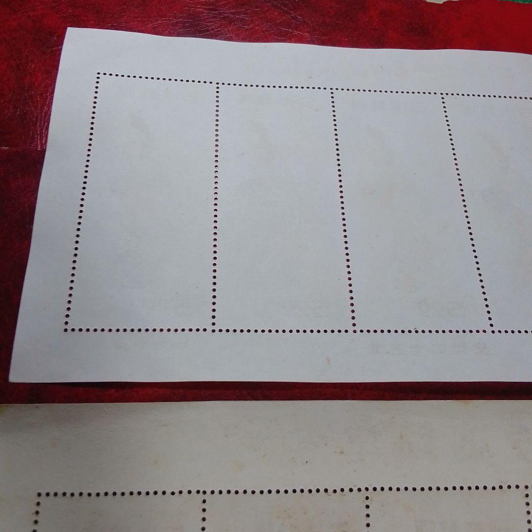 銭単位切手　見返り美人　月に雁　５面シート　2種とも糊落ち　14700円