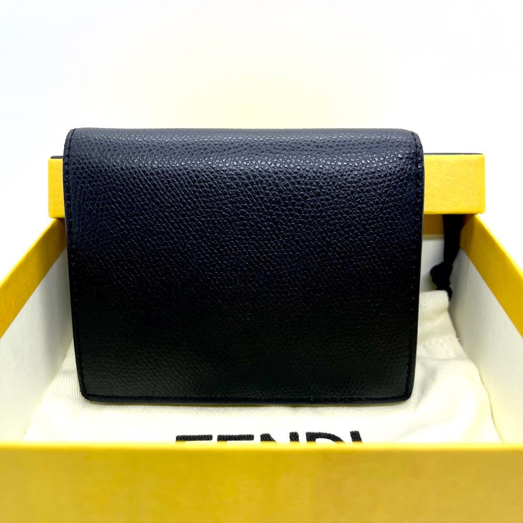 箱・保存袋付き/美品/現行✨フェンディ エフイズ ロゴ 二つ折り 財布 ブラック