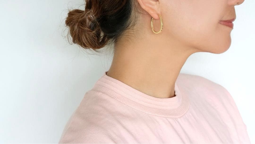 本日限定価格　RAPA K18 YG アノルス ラージ フープピアス