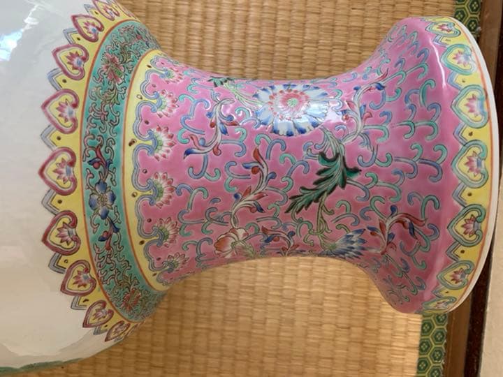 骨董品　景徳鎮 花瓶　中国陶磁器  花瓶 粉彩