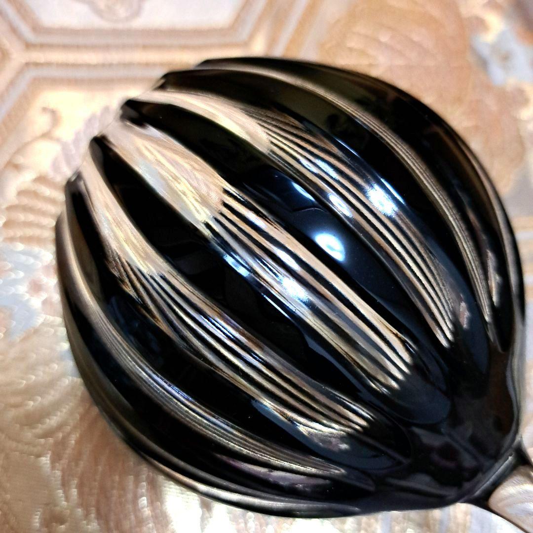 ギヤマン　アンティーク　ガラス工芸　縞カット　カットグラス　グラス　黒切子　水毬