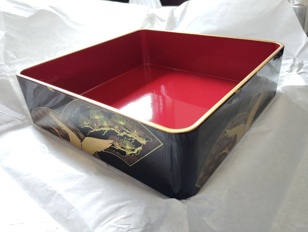 漆器 重箱 三段（鶴）No.3