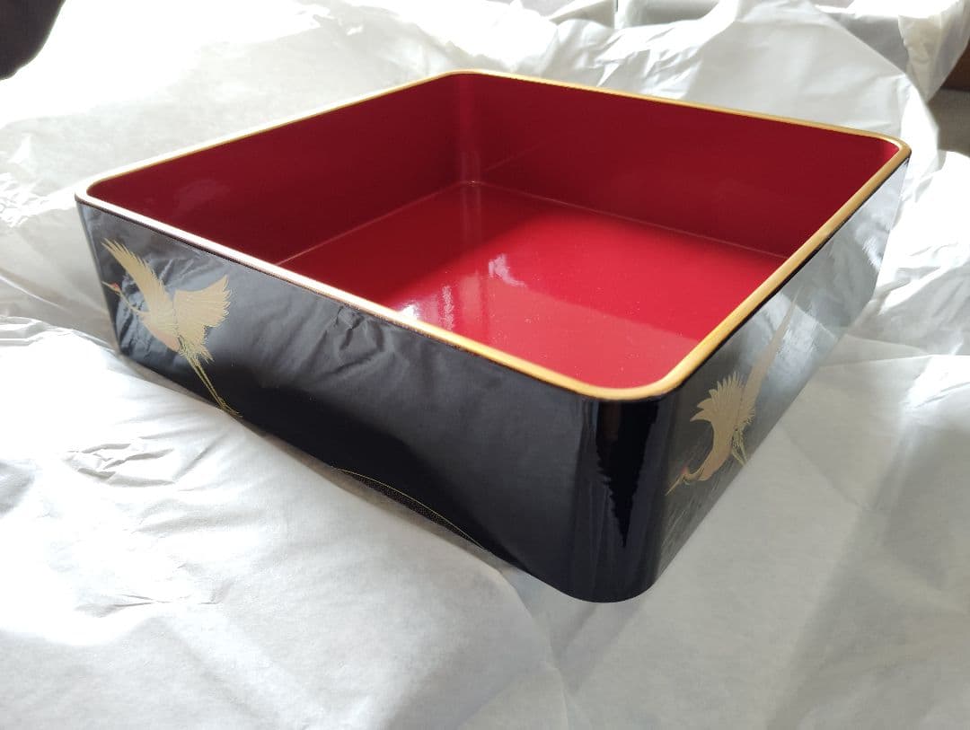 漆器 重箱 三段（鶴）No.3