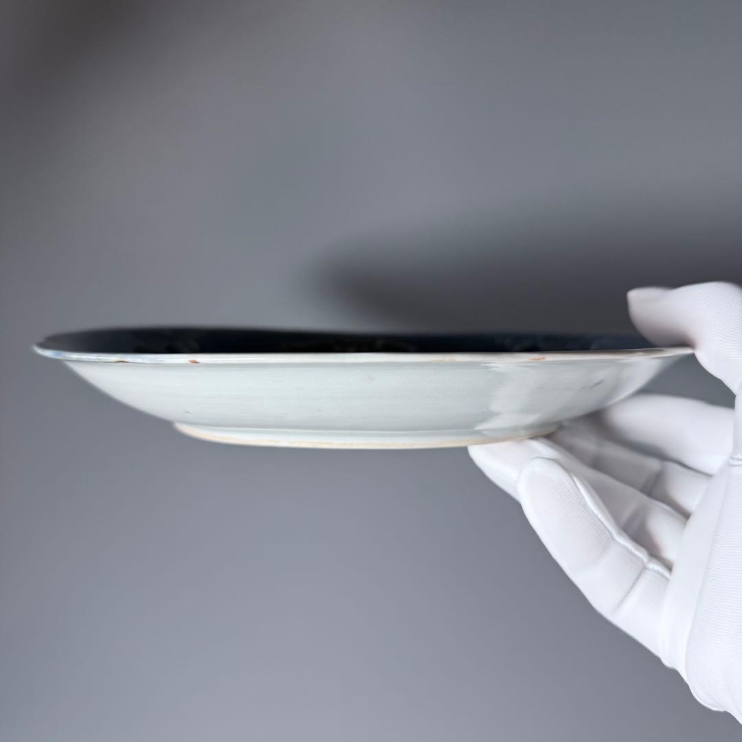 古伊万里　染付　墨弾き　小槌宝珠文　七寸皿　9枚　古陶を楽しむ　古美術